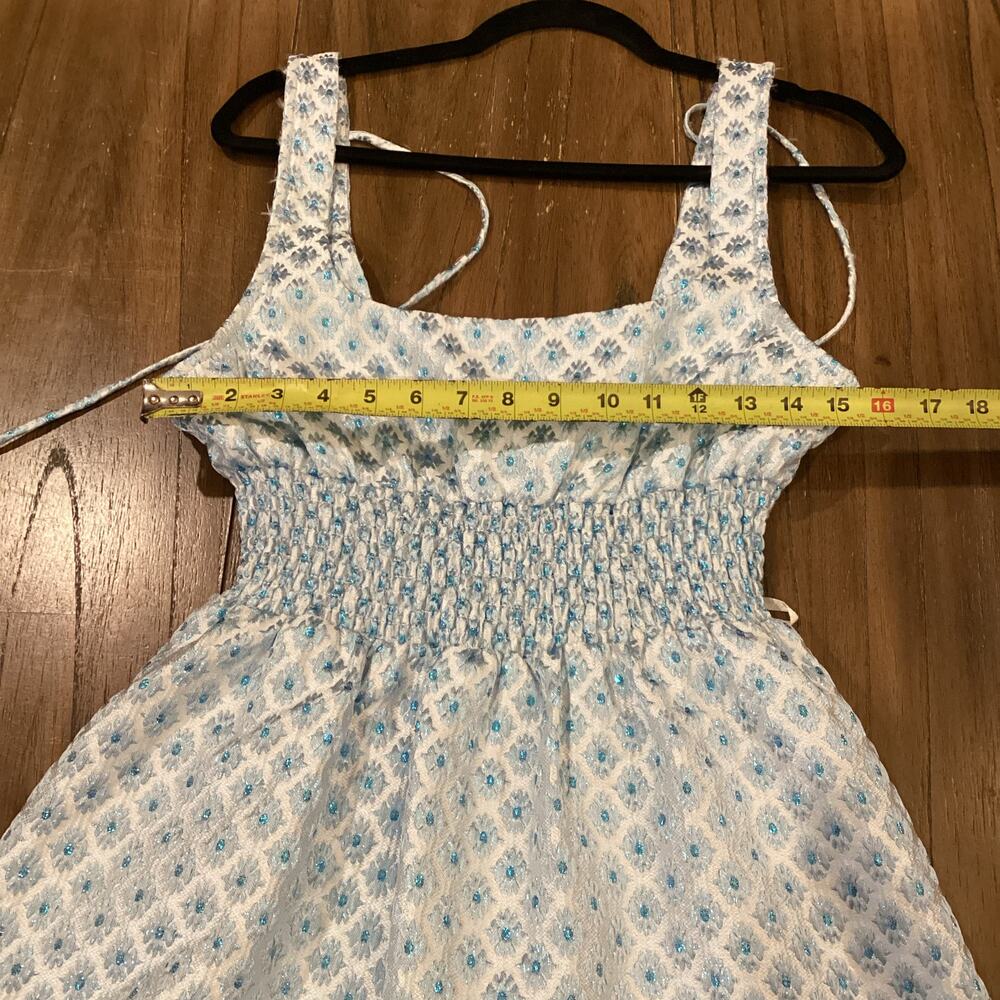 Hill House Home The Snowflake Brocade Cher sleeveless flare mini Dress L - Picture 6 of 8